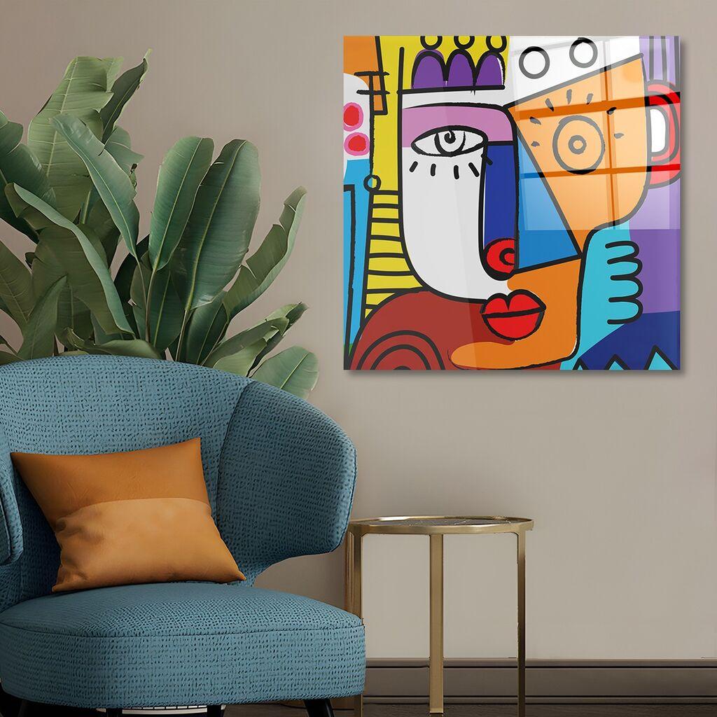 Декоративна слика Wallity на калено стакло, 50x50 см, шарена
