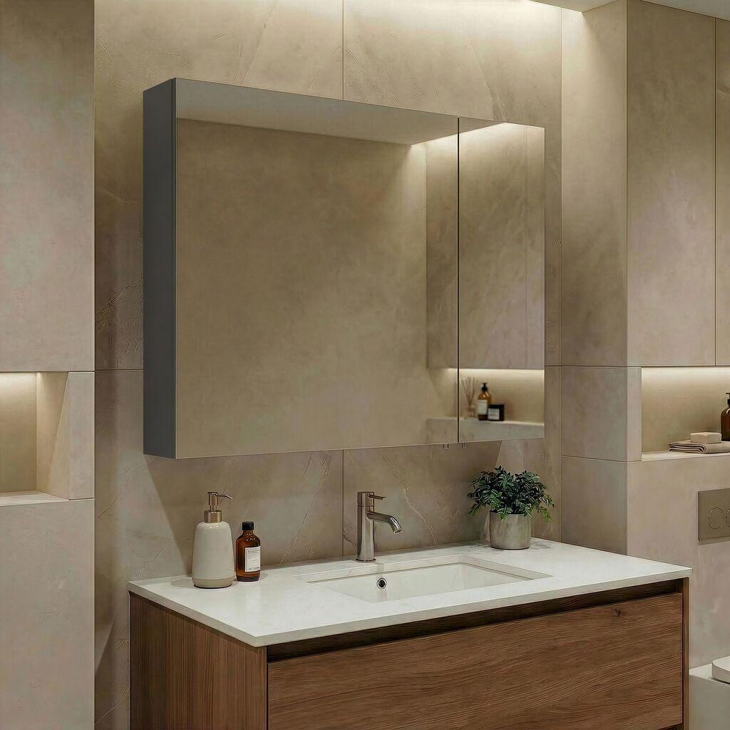 Полица за бања Hanah Home, антрацит