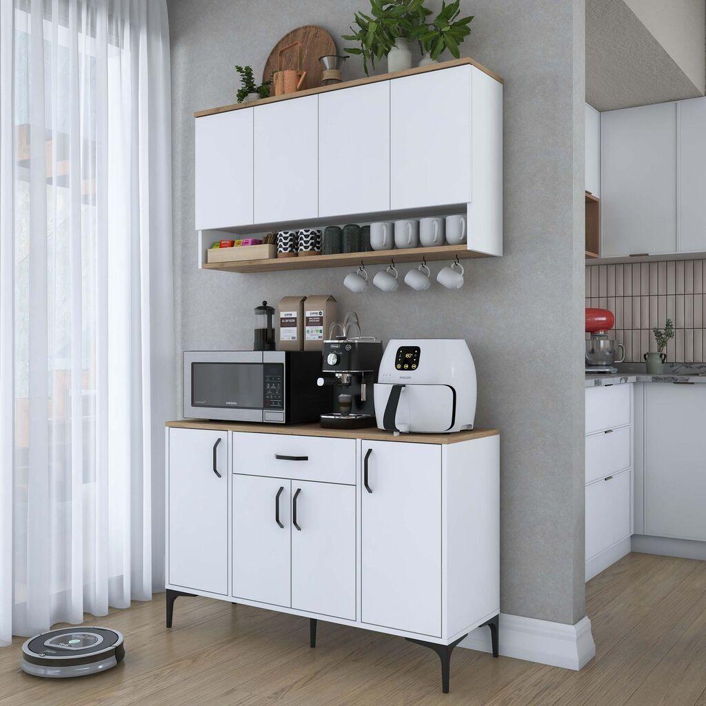 Кујнска полица Hanah Home JE203-3822, 120x140,4x40 см, бела