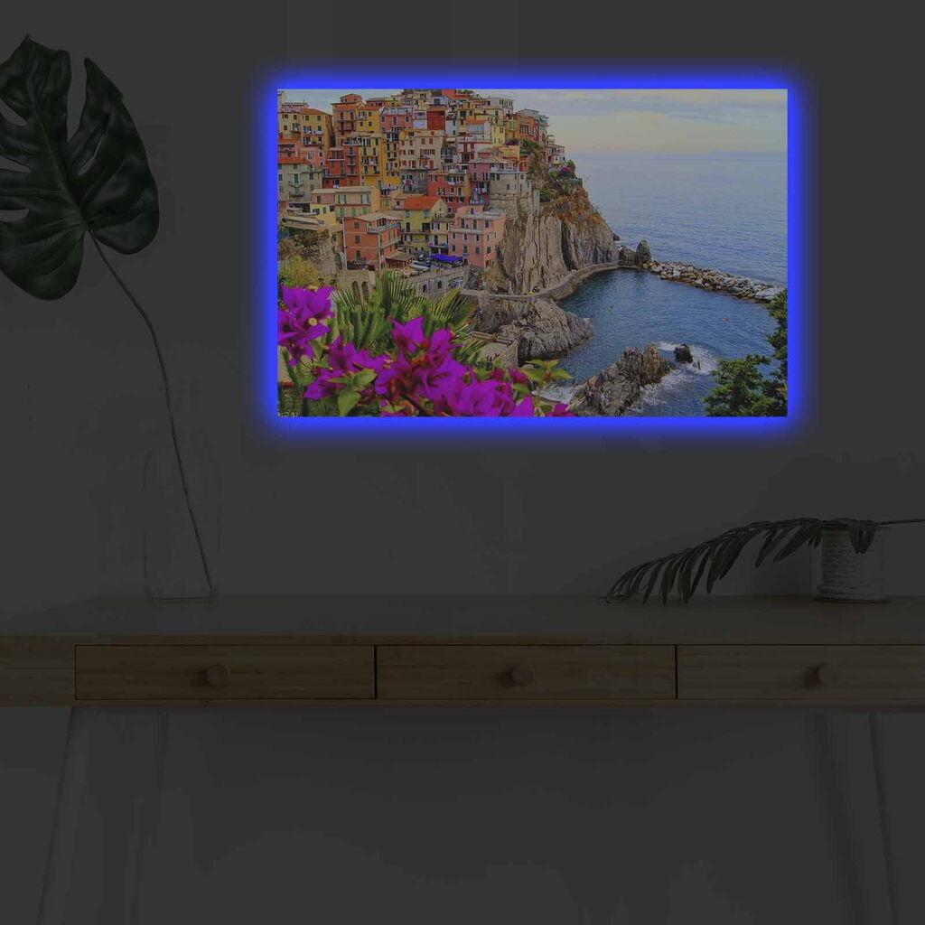 Wallity Слика со LED Осветлување Banksy Police, 44x66 cm