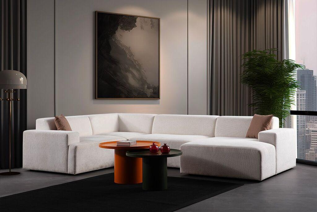 Аголна гарнитура Atelier del Sofa Melva, 220x340x145 см, бела