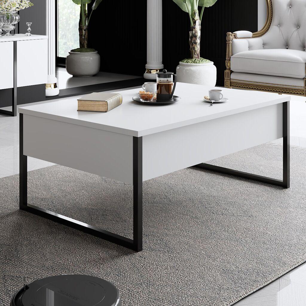 Hanah Home Luxe маса за дневна соба, бела-црна