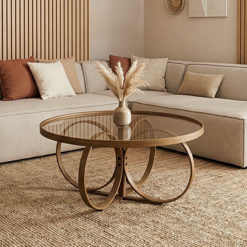 Маса за дневна соба Hanah Home Токио, 200x47x100 см, кафеава