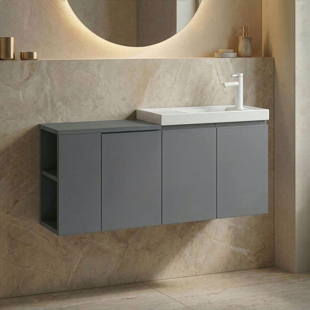 Полица за бања Hanah Home, сива