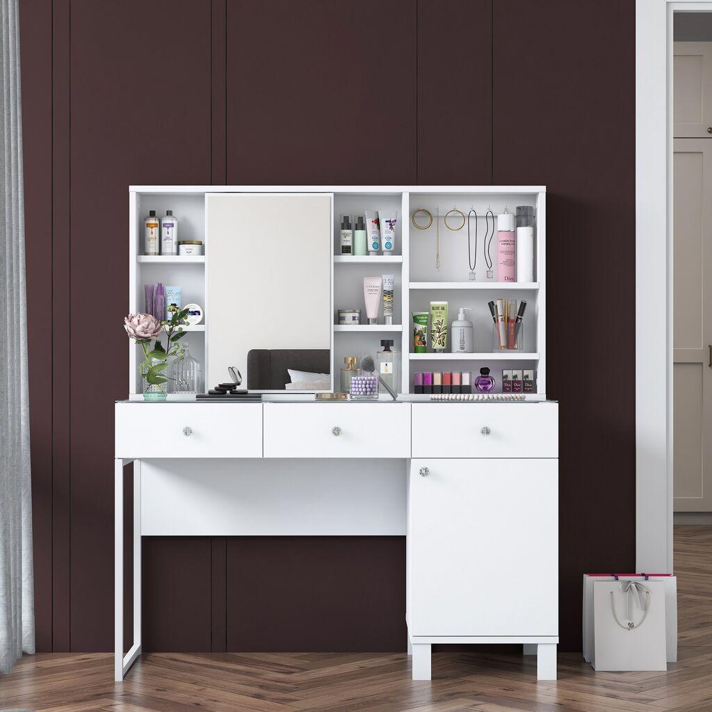 Тоалетна маса Hanah Home BJ138-3442, бела