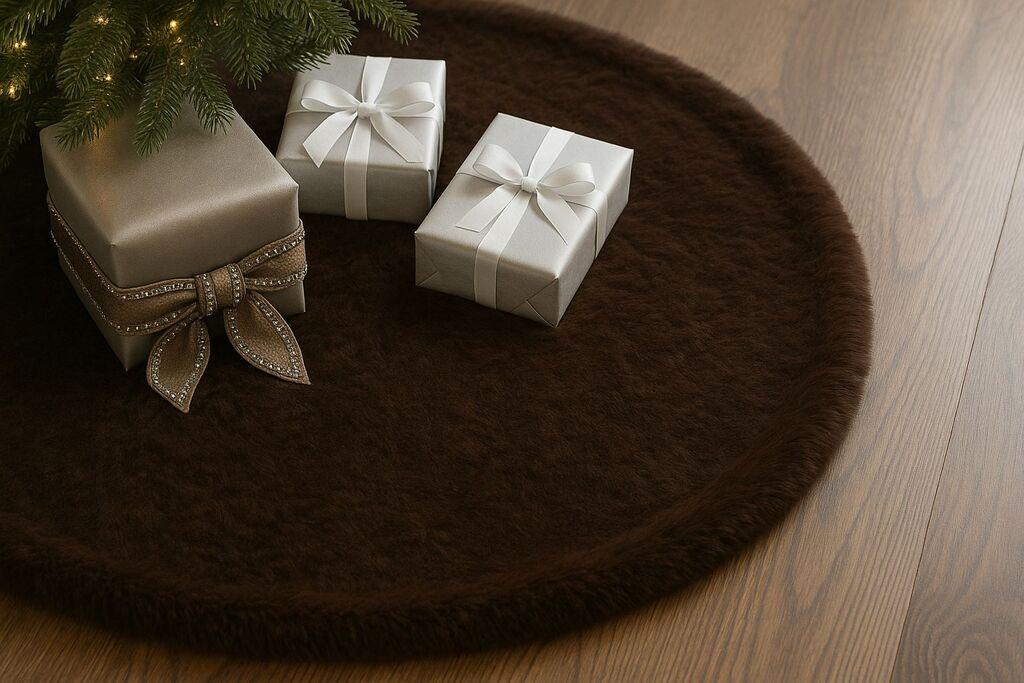Основа за елка за елка Aberto Design Yilbasi, тркалезна, 100x100 см, кафеава