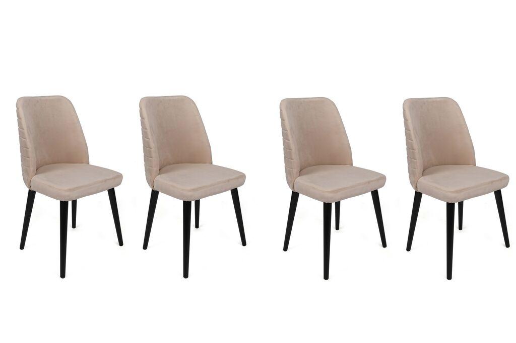 Комплет столчиња Hanah Home Tutku-306 V4, 75x62x102 см, 4 парчиња, крем