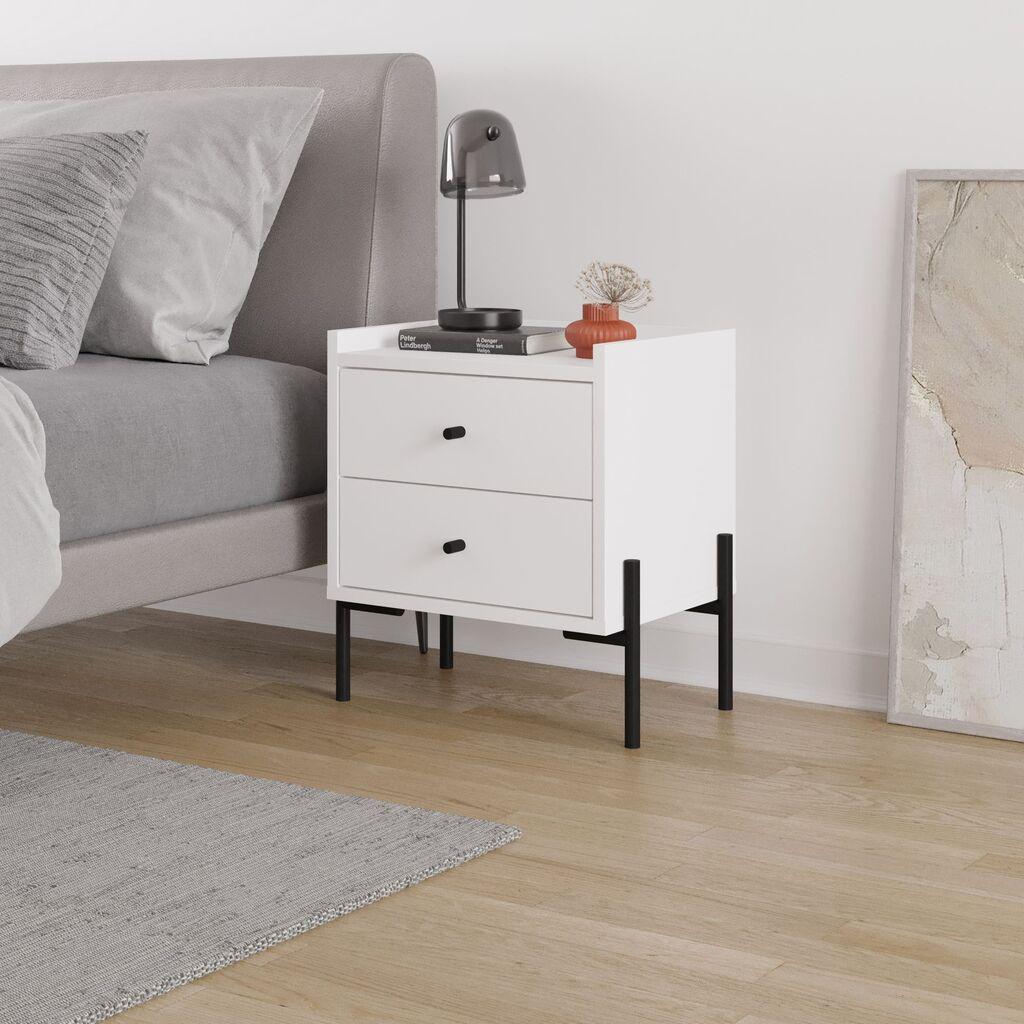 Ноќна масичка Hanah Home, 44,9x52x35 см, бела