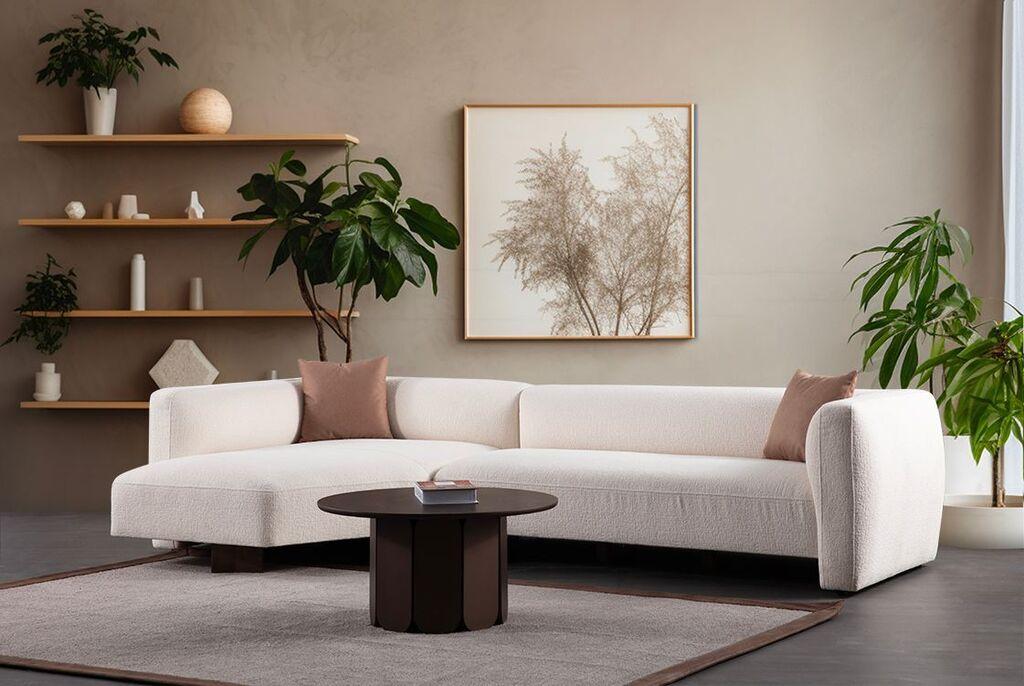 Аголна гарнитура Atelier del Sofa Rena, L аголна, 315x165x70 см, бела