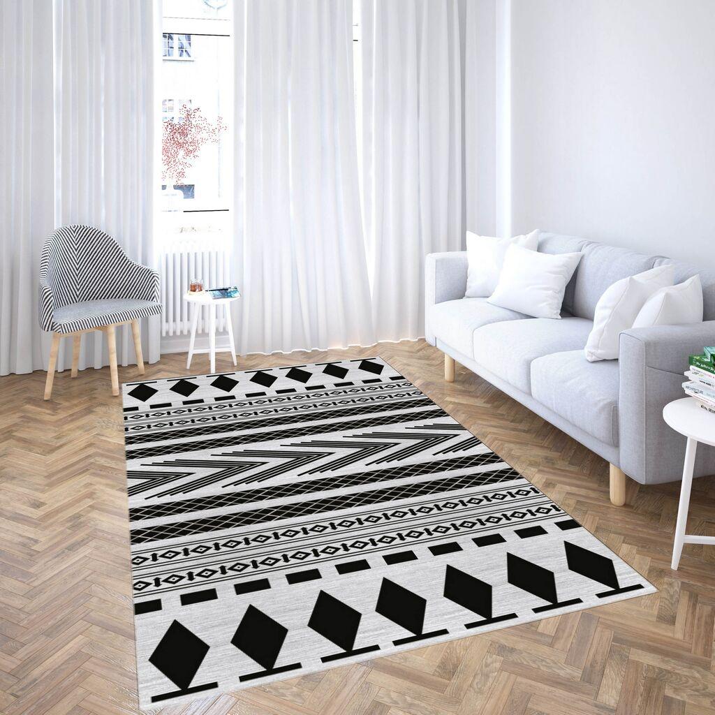Тепих Conceptum Hypnose CG_32, правоаголен, 100x140 см, црно-бел