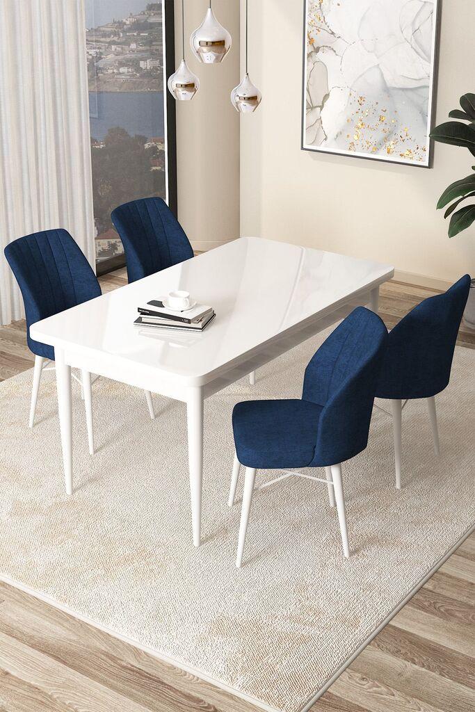 Hanah Home Комплет трпезариска маса и 4 столчиња Arp, темно сина