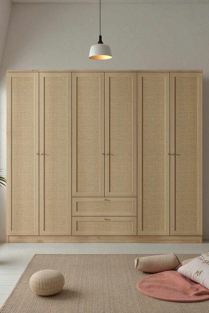 Hanah Home гардероба Baru 6 182, 206 x 182 x 52 cm, беж