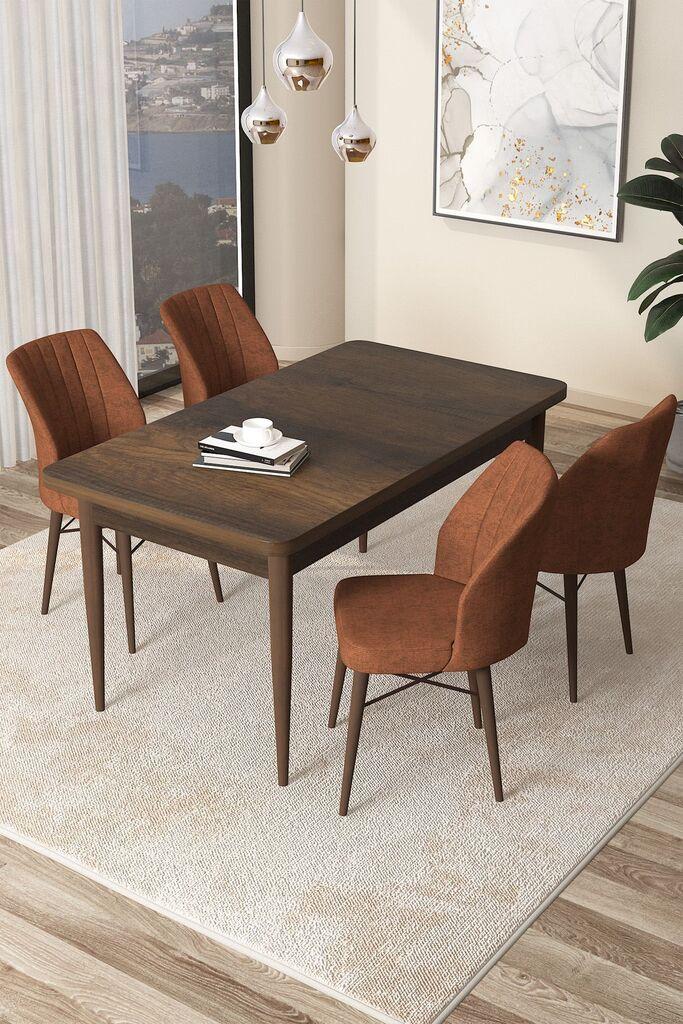 Hanah Home Set Трпезариска маса и 4 столчиња Arp, Теракота