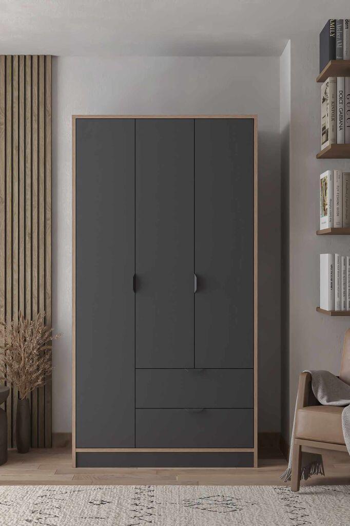 Гардеробер Hanah Home Arden 3, 97 x 182 x 44 см, антрацит