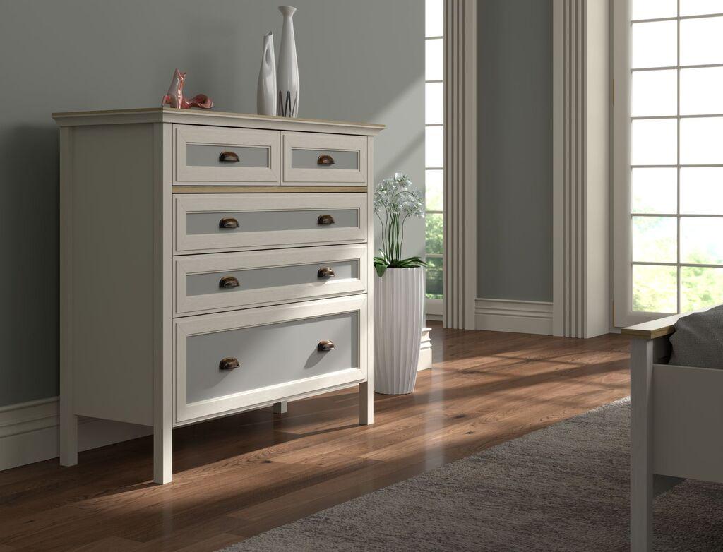 Комода Hanah Home FRN-21013, 110,4x103,31x44,2 см, Крем боја