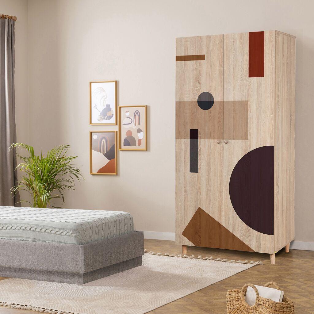 Hanah Home гардероба Lidya 2 -969, 90x192x52 cm, даб