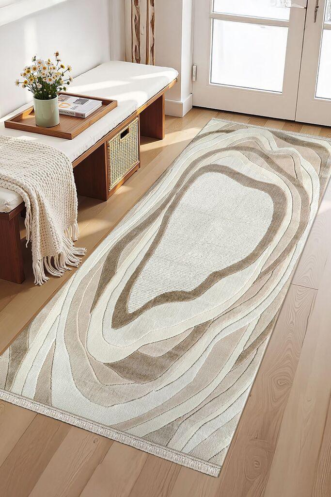 Conceptum Hypnose тепих Amorphous-Ar006, Овален, 100x300 cm, крем-беж