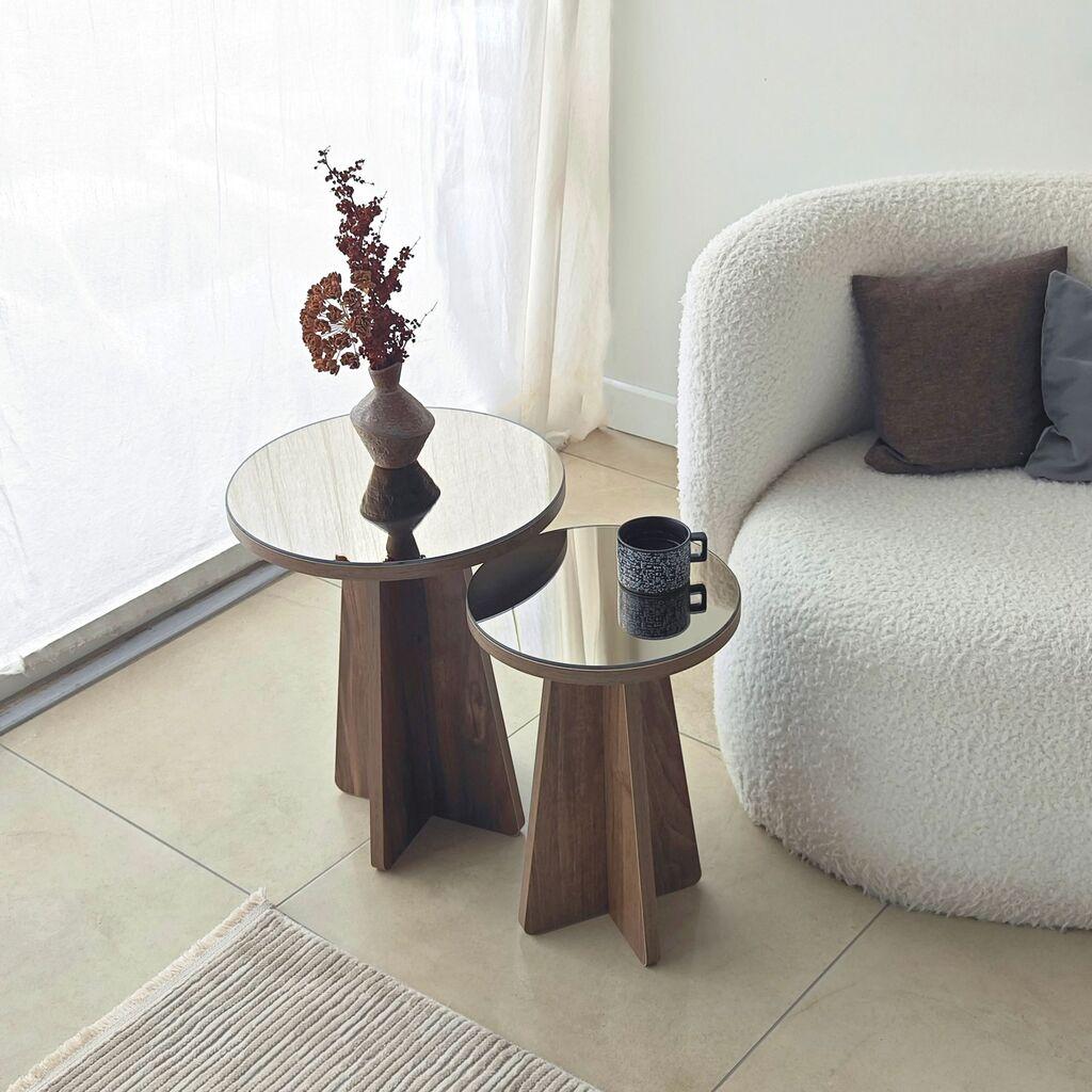 Комплет за маса Hanah Home Club Luna 2, 2 парчиња, бронзена боја