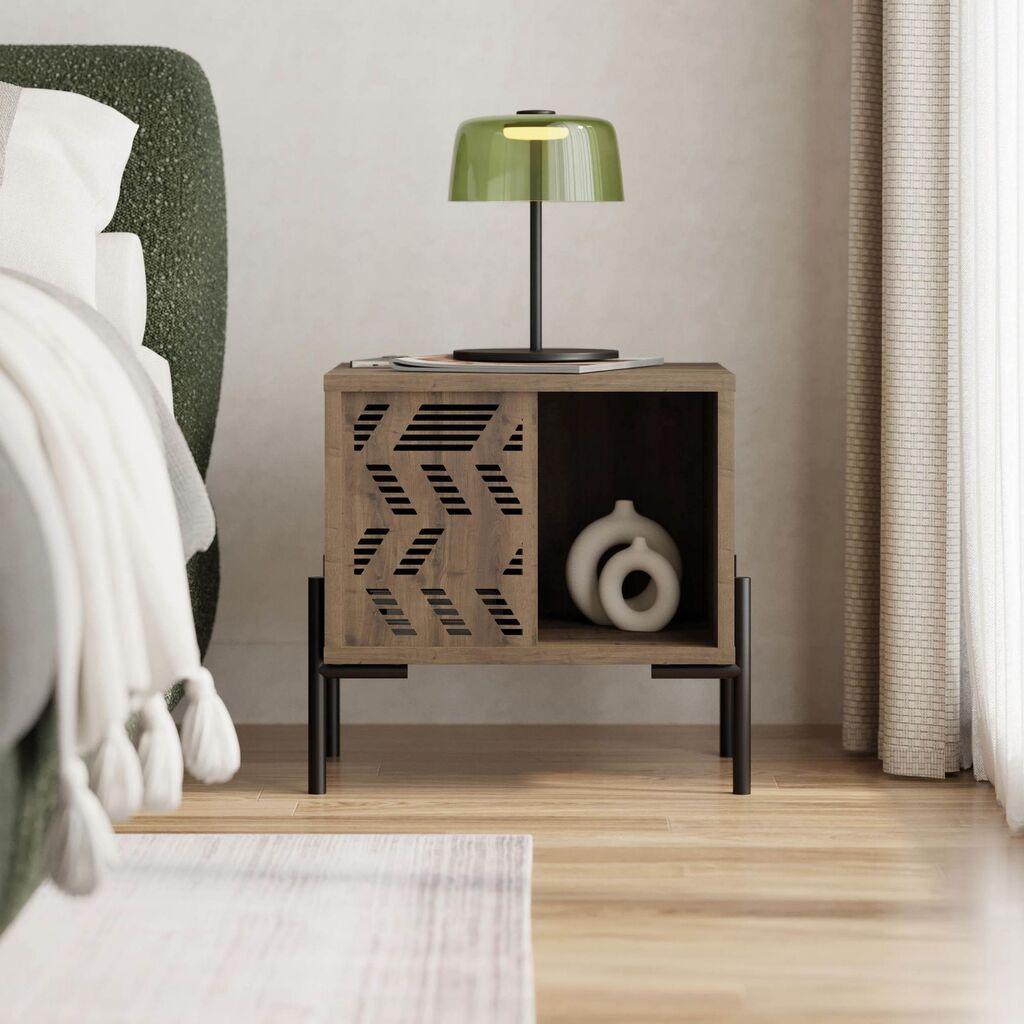 Ноќна масичка Hanah Home, 45x46.6x40 см, крем