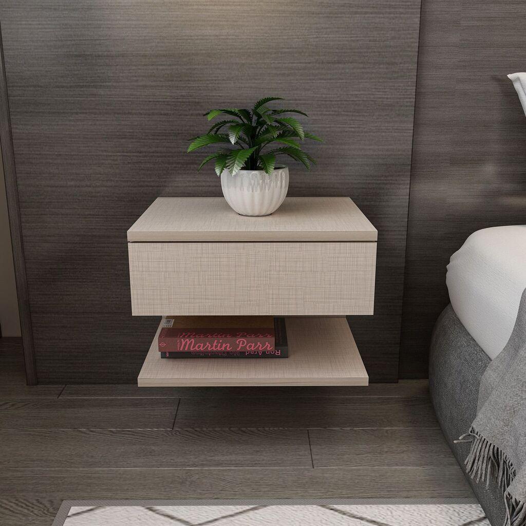 Ноќна масичка Hanah Home Vivid, 45x31,4x36,8 см, крем боја