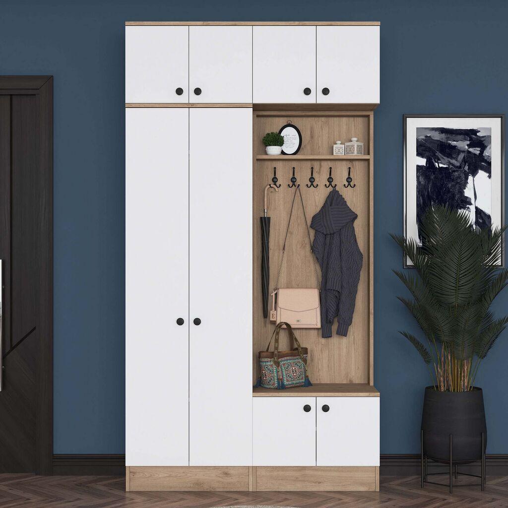Гардеробер Hanah Home за ходник EA145 - 3840, 119,6x226,4x37,5 см, бел