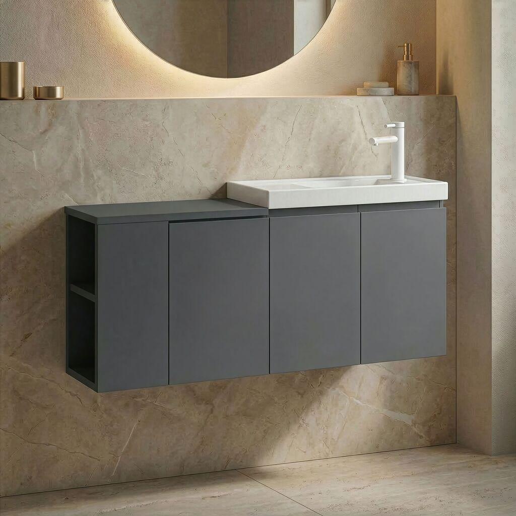 Полица за бања Hanah Home, антрацит