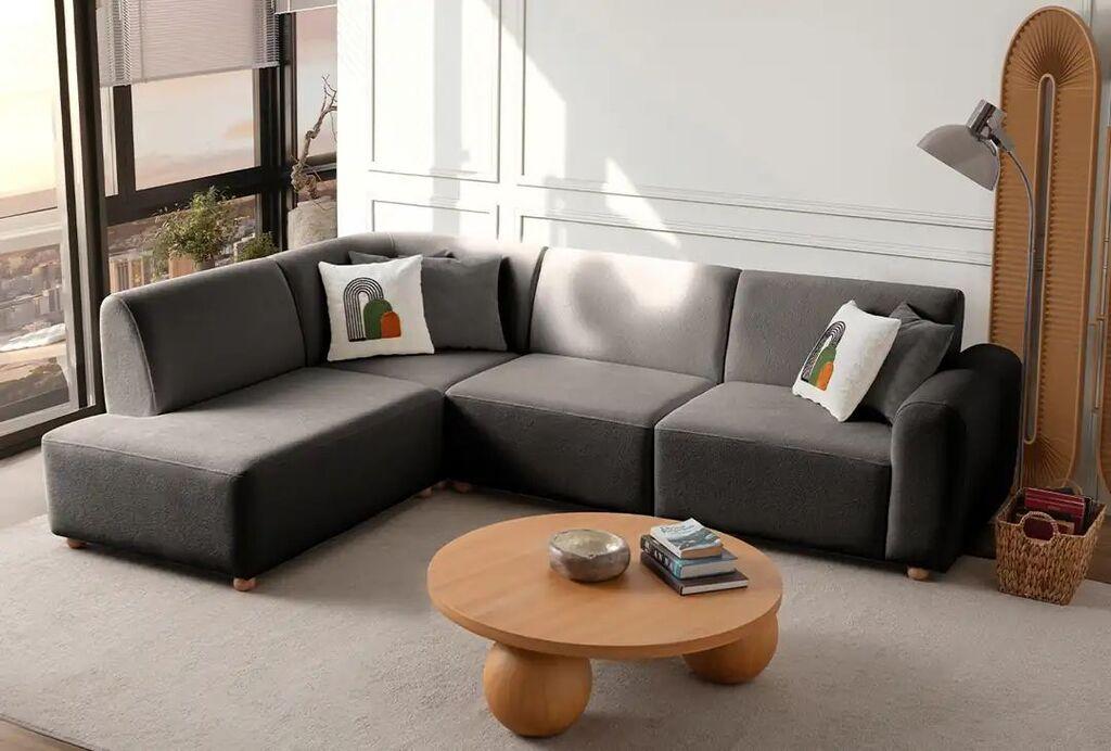 Аголна гарнитура Atelier del Sofa S-Loft лева, 206 x 290 x 90 см, Антрацит