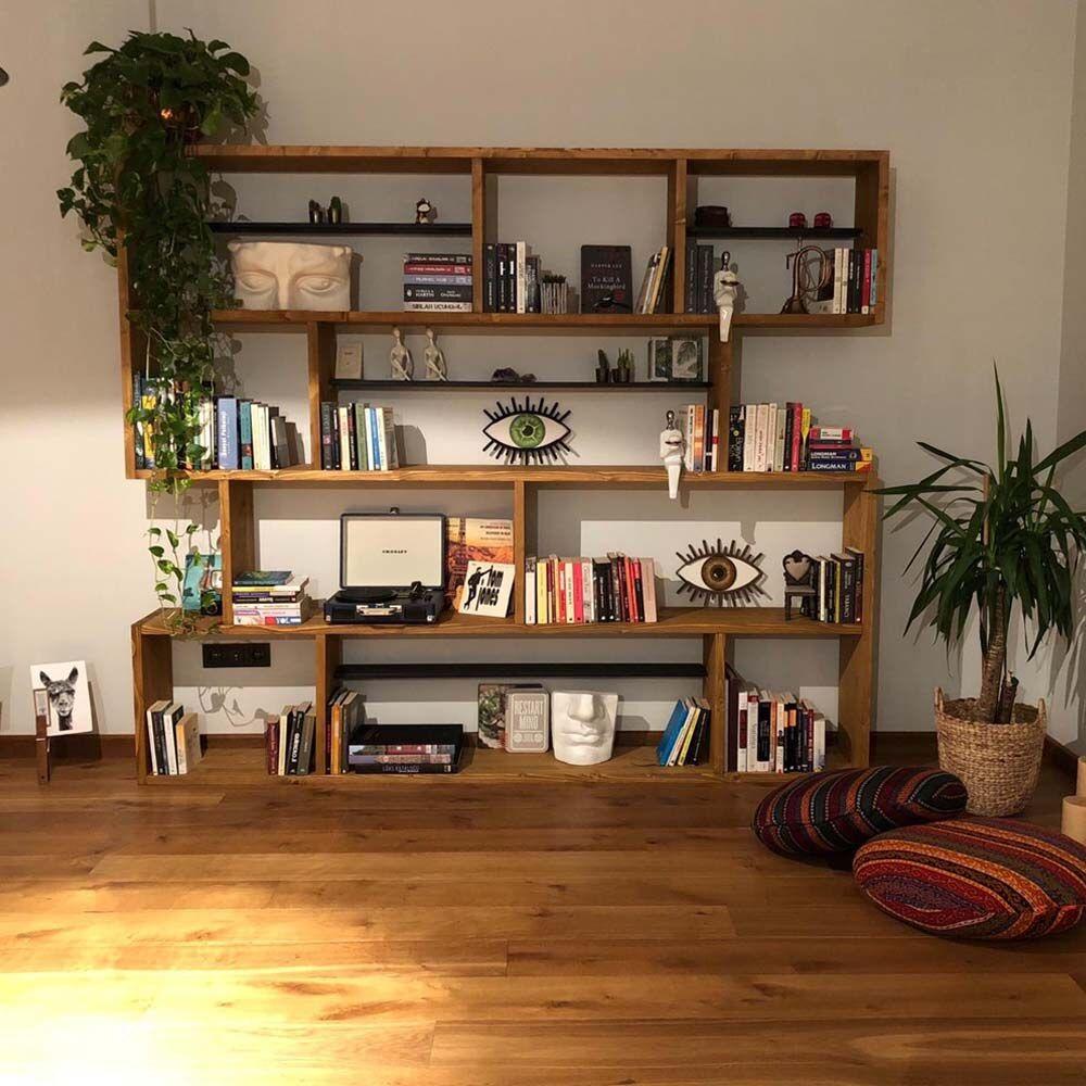 Hanah Home полица за книги CPT6004-200, 200x200x30 cm, кафеава