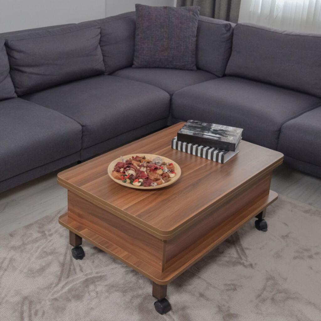 Маса за дневна соба Hanah Home Хелсинки 90x40x60 см, кафеава