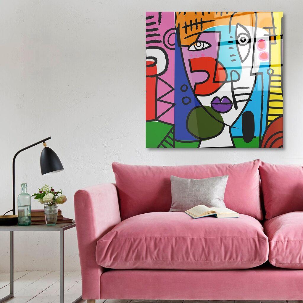 Декоративна слика Wallity на калено стакло, 50x50 см, шарена