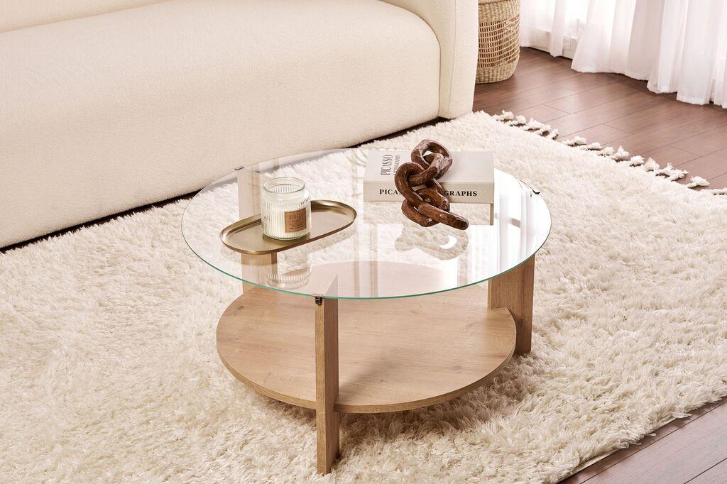 Маса Hanah Home Club Clara, 75x40x75 см, боја на даб