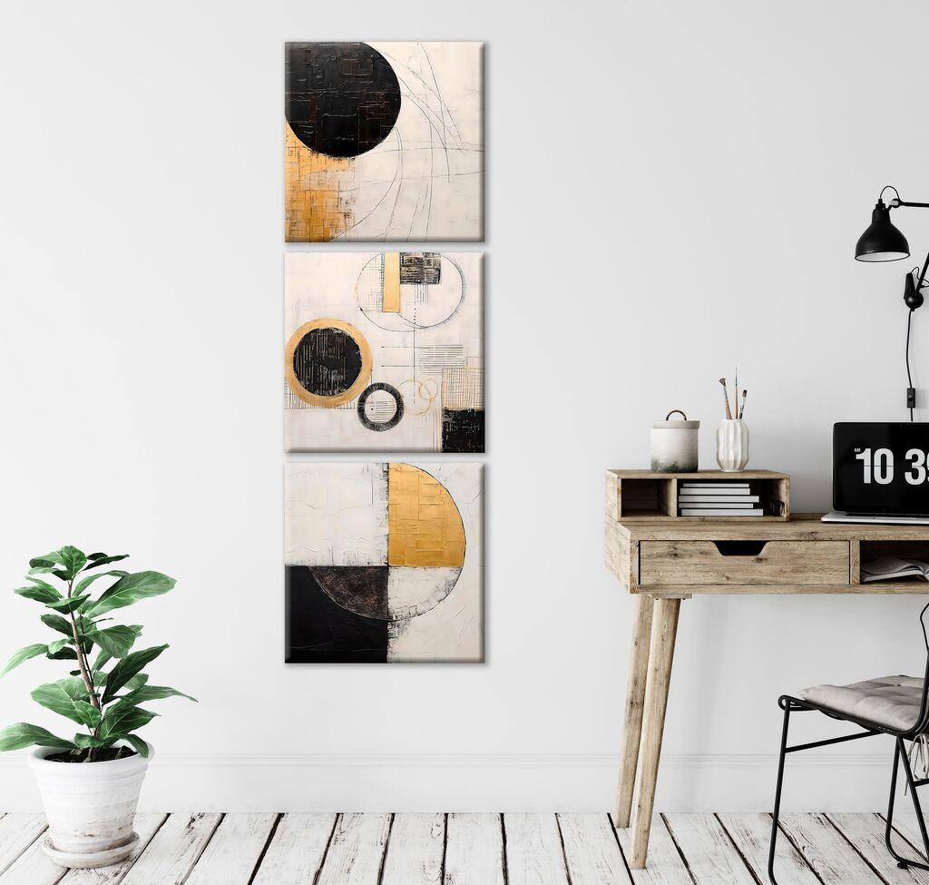 Wallity Декоративни слики на платно, 30x30 см, 3 парчиња, златни бои