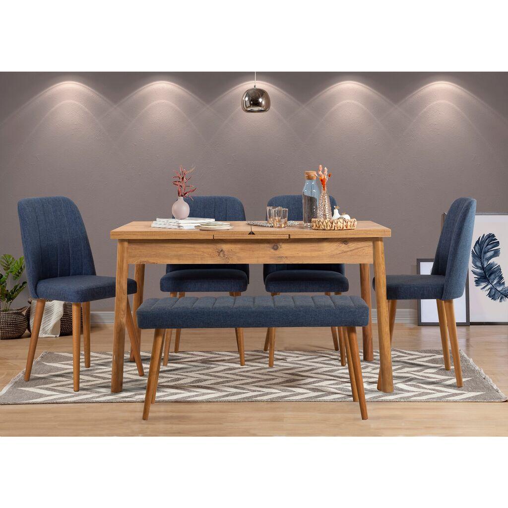 Трпезариска маса и столчиња Hanah Home Santiago, 120x77x75 см, орев
