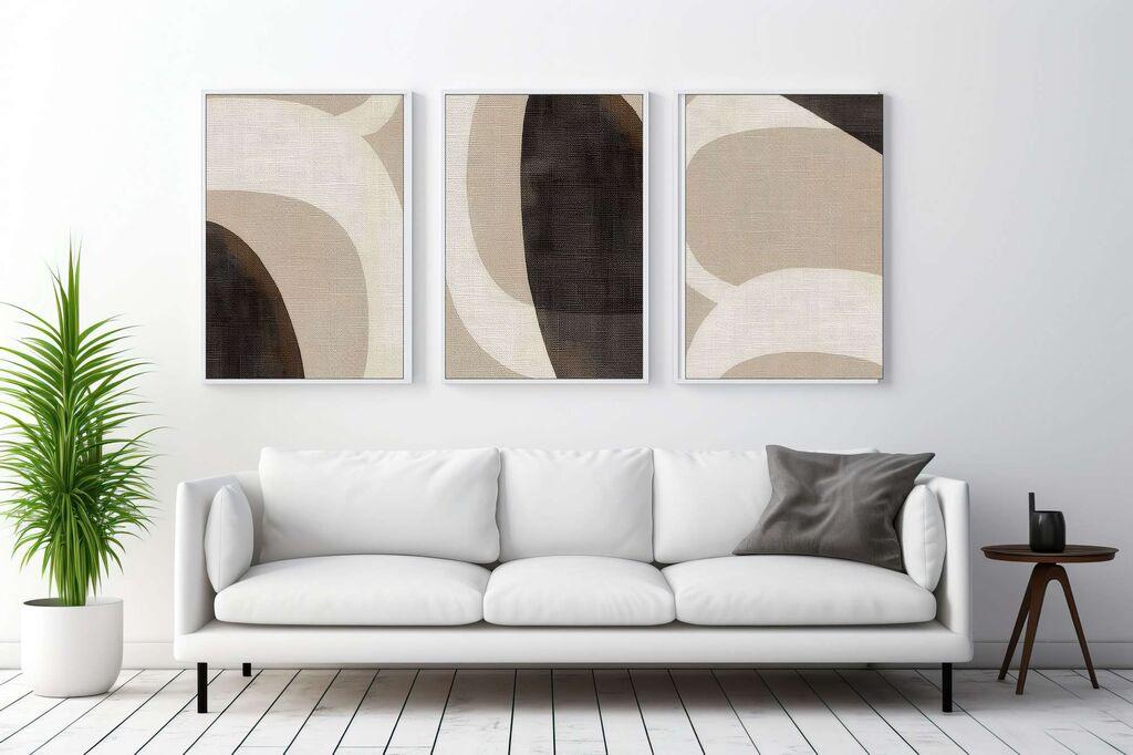 Wallity Декоративни слики во рамка, 50x70 см, 3 парчиња, шарени