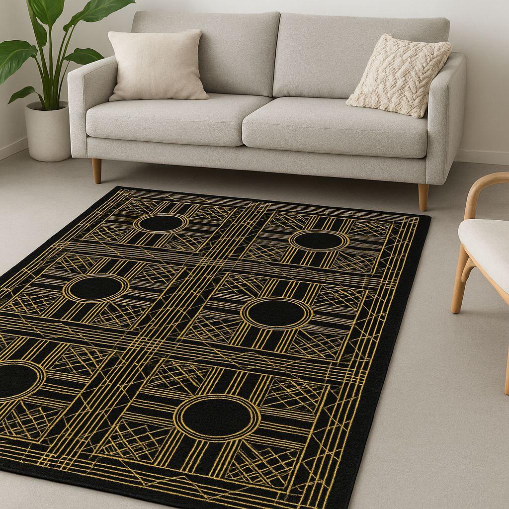 Conceptum Hypnose тепих HM-CRP25-13, правоаголен, 160x230 cm, црно-жолта