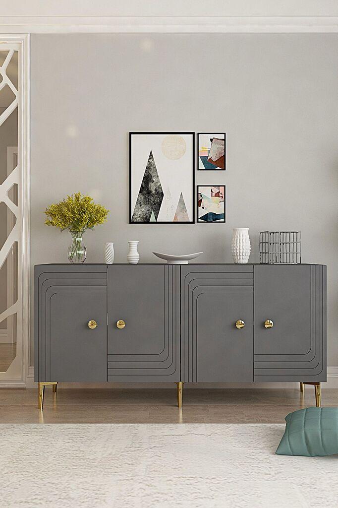 Комода Hanah Home, 150x75x32 см, Антрацит