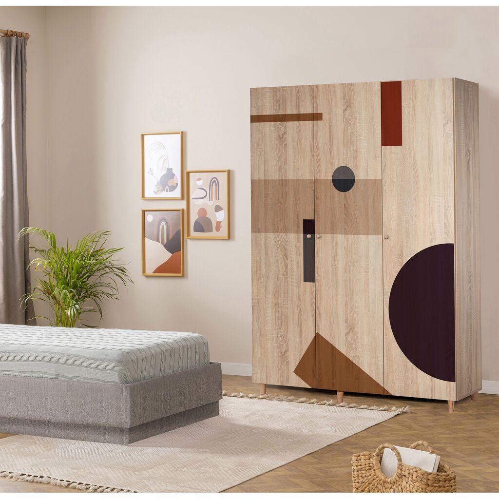 Гардеробер Hanah Home Lena 3 -969, 135x192x52 см, даб