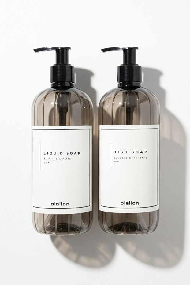 Комплет дозер за сапун Aberto Design, 2 парчиња, транспарентен