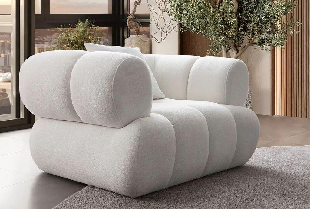 Фотелја Atelier del Sofa Petra, 120 x 90 x 65 см, бела