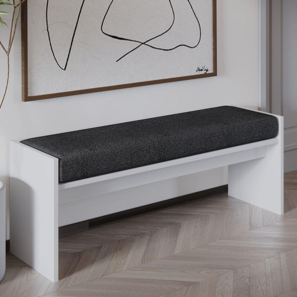 Клупа Atelier del Sofa Pearl, 120x45x35 см, бела