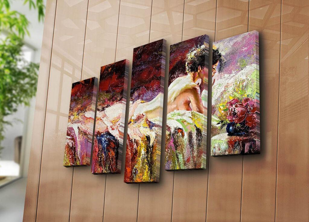 Wallity Декоративни слики на платно, 19x70 см, 5 парчиња, шарени