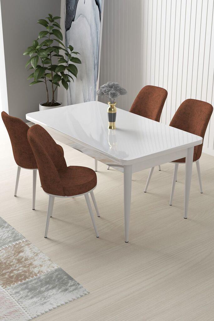 Комплет трпезариска маса Hanah Home и 4 столчиња Nile, теракота