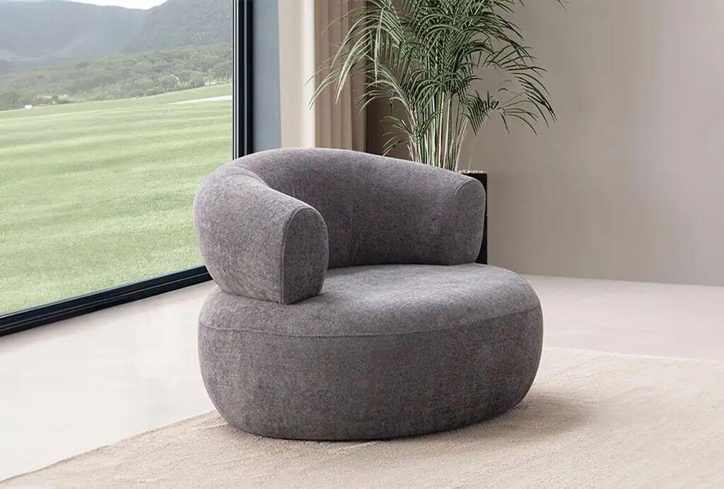 Фотелја Atelier del Sofa Roma, 100 x 85 x 90 см, темно сива