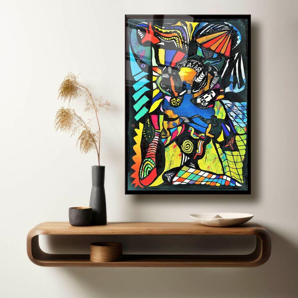 Декоративна слика Wallity на калено стакло, 60x90 см, шарена