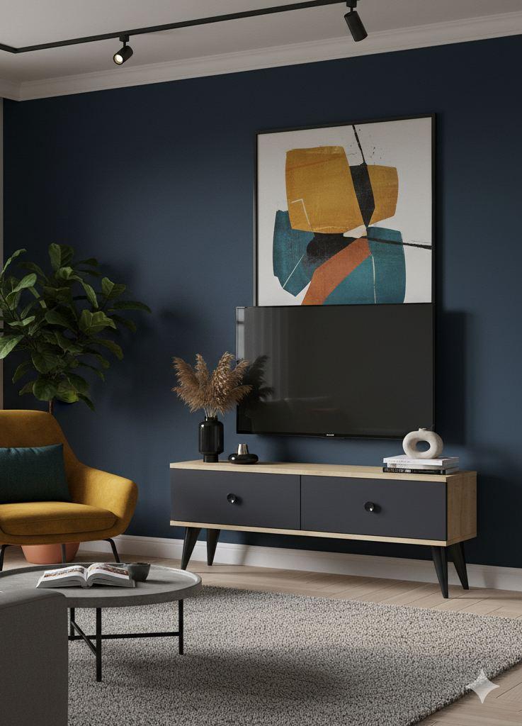 Комода за телевизор Hanah Home Mona 120, 120x40.5x32см, антрацит