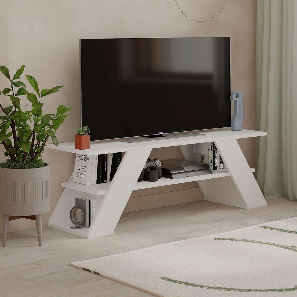 Комода за телевизор Hanah Home Farfalla, 120x40x33.5cm, бела