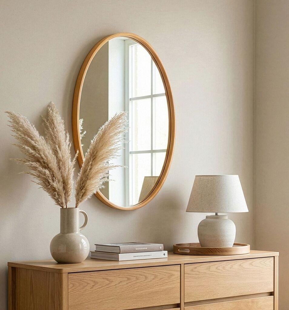 Огледало Hanah Home Ellipse, даб