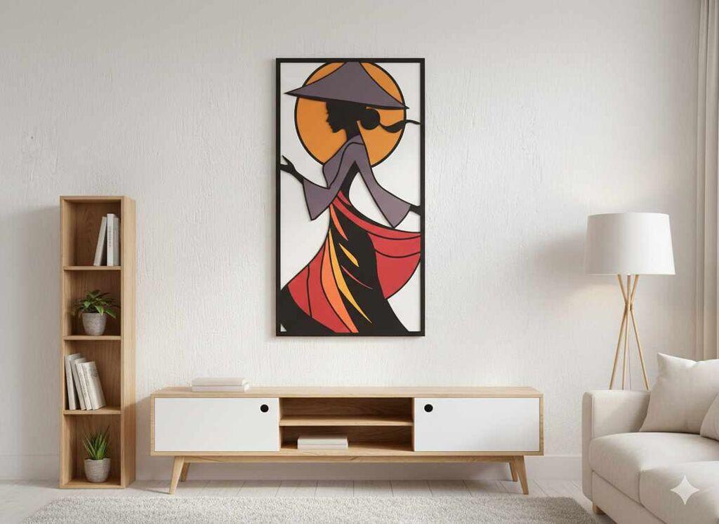 Wallity декоративна врамена слика, 40x68 см, шарена