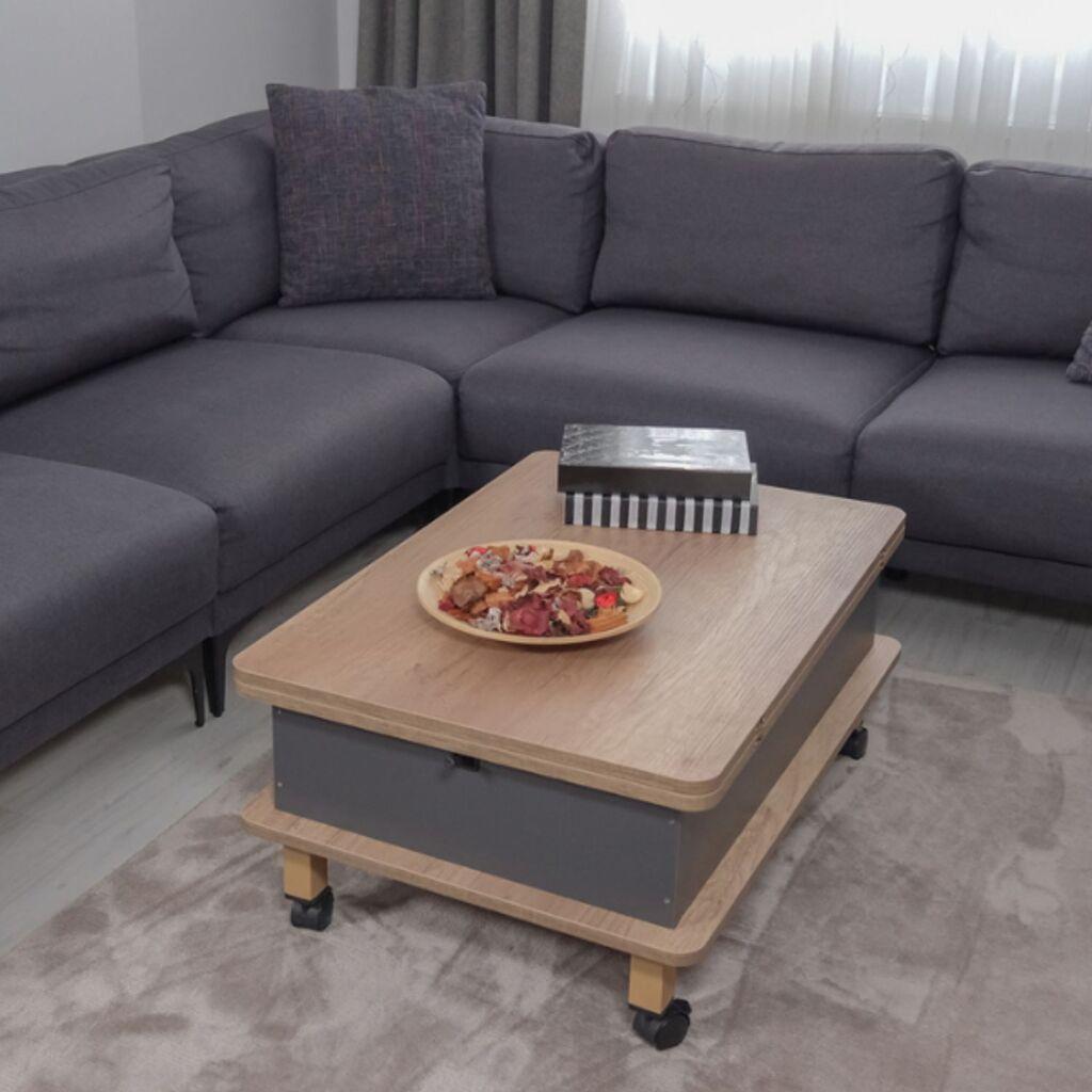 Маса за дневна соба Hanah Home Хелсинки 90x40x60 см, Антрацит