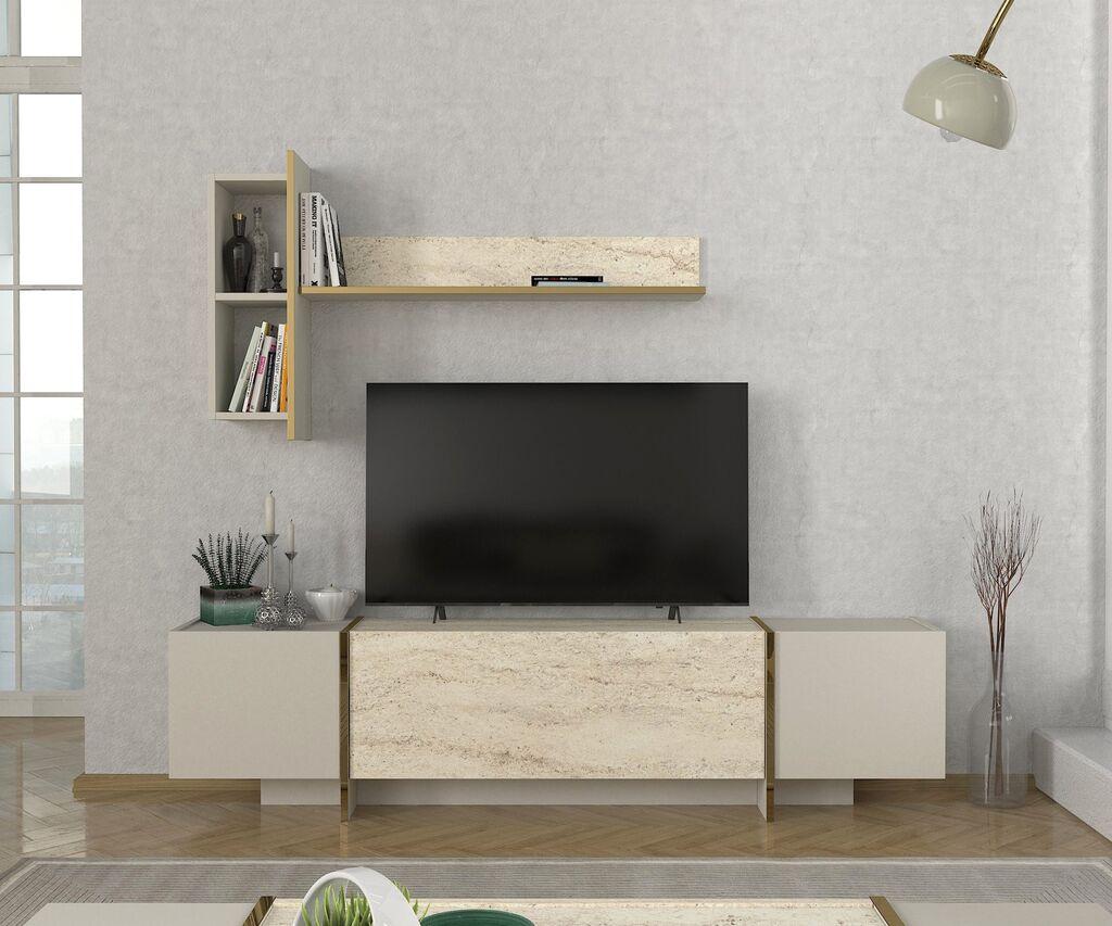 Hanah Home Set ТВ кабинет и dzидна полица Veyron, крем